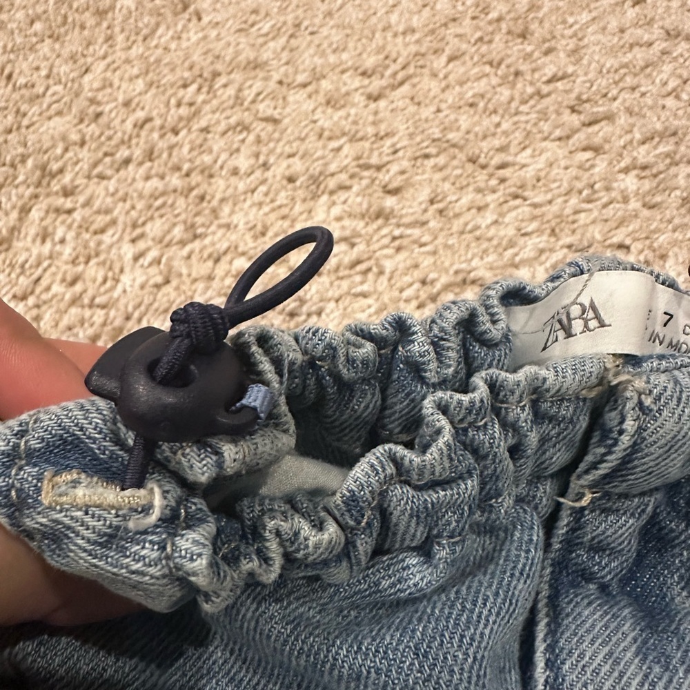 Zara Light Blue Denim Joggers - Picture 4 of 11
